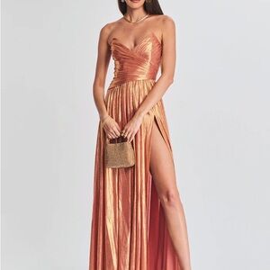Retrofete Shimmering Gold Maxi Dress